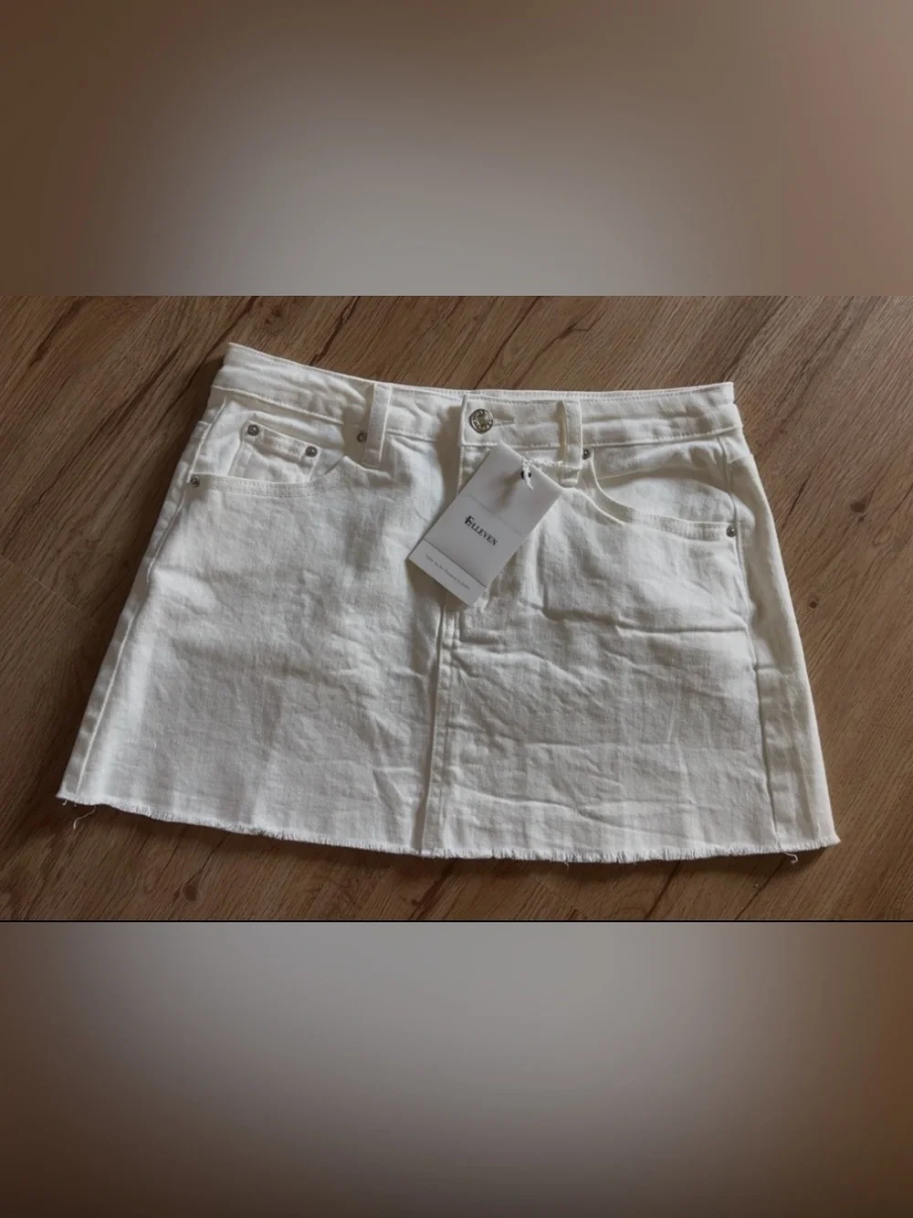 Kids Denim Miniskirt and Shorts Set - White, Cream & Blue Size M 12-14 YO